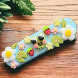 Colorful and Fun Frog Hair Clip, Cottagecore Barrette, Gift for Tweens Teens